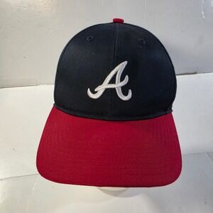47 Brand Atlanta Braves Kids Snapback Hat Navy Blue Red Baseball Cap MLB Logo